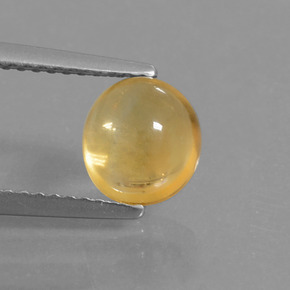 1.71 ct Yellow Citrine Gemstone, Citrine Gem in Oval Cabochon Shape for Sale.