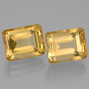 4.61 ct Yellow Citrine Gemstone, Citrine Gem in Octagon Facet Shape for Sale.