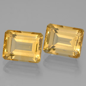 4.61 ct Yellow Citrine Stone, Natural Citrine in Octagon Facet Shape for Sale