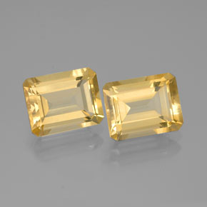 4.06 ct Yellow Citrine Gemstone, Citrine Gem in Octagon Facet Shape for Sale.