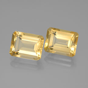 4.06 ct Yellow Citrine Stone, Natural Citrine in Octagon Facet Shape for Sale