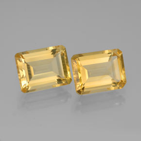 4.15 ct Yellow Citrine Gemstone, Citrine Gem in Octagon Facet Shape for Sale.