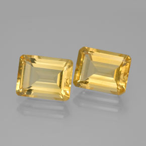4.15 ct Yellow Citrine Stone, Natural Citrine in Octagon Facet Shape for Sale