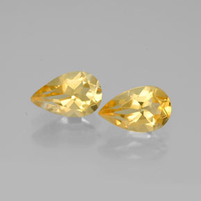 1.59 ct Yellow Citrine Gemstone, Citrine Gem in Pear Facet Shape for Sale.