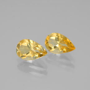 1.59 ct Yellow Citrine Stone, Natural Citrine in Pear Facet Shape for Sale