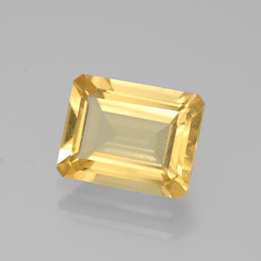 1.92 ct Yellow Citrine Gemstone, Citrine Gem in Octagon Facet Shape for Sale.