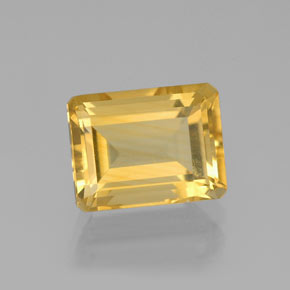 2.29 ct Yellow Citrine Gemstone, Citrine Gem in Octagon Facet Shape for Sale.