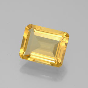 2.01 ct Yellow Citrine Stone, Natural Citrine in Octagon Facet Shape for Sale