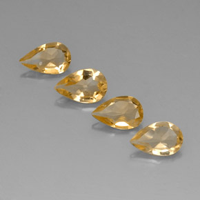 2.28 ct Yellow Citrine Gemstone, Citrine Gem in Pear Facet Shape for Sale.