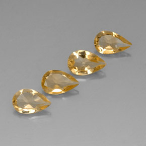 2.28 ct Yellow Citrine Stone, Natural Citrine in Pear Facet Shape for Sale