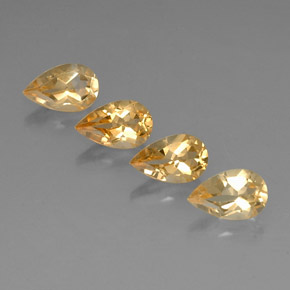 Golden-Yellow Citrine Gem - 0.9ct Pear Facet (ID: 323816)
