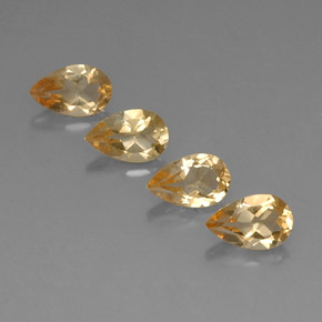 2.77 ct Yellow Citrine Gemstone, Citrine Gem in Pear Facet Shape for Sale.