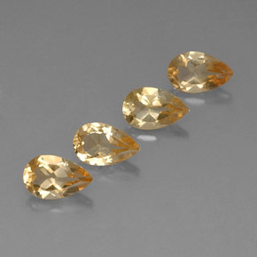 2.77 ct Yellow Citrine Stone, Natural Citrine in Pear Facet Shape for Sale