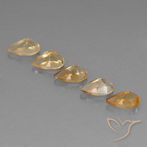 Citrine Gemstones in 8 x 5 mm (calibrated) Size for Sale, Citrine Stones in Medium-Light Orange-Gold  Color