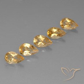 4.02 ctw Golden Citrine Stones, Natural Citrine in Pear Facet Shape for Sale