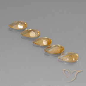 Citrine Gemstones in 8 x 5 mm (calibrated) Size for Sale, Citrine Stones in Light Orange-Gold  Color