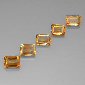 7.26 ctw Golden Citrine Stones, Natural Citrine in Octagon Facet Shape for Sale