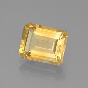 2.05 ct Yellow Citrine Gemstone, Citrine Gem in Octagon Facet Shape for Sale.