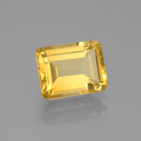 2.06 ct Yellow Citrine Gemstone, Citrine Gem in Octagon Facet Shape for Sale.
