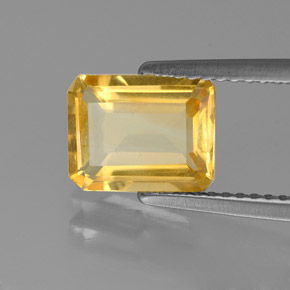 1.75 ct Yellow Citrine Stone, Natural Citrine in Octagon Facet Shape for Sale