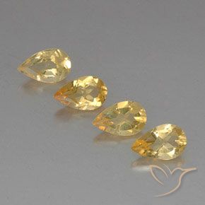 2.87 ct Yellow Citrine, 8 x 5 mm Pear Cut From Brazil, Photo A