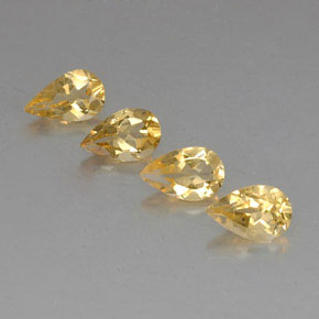 2.81 ct Yellow Citrine Gemstone, Citrine Gem in Pear Facet Shape for Sale.