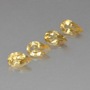 2.81 ct Yellow Citrine Stone, Natural Citrine in Pear Facet Shape for Sale