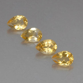 2.42 ct Yellow Citrine Gemstone, Citrine Gem in Pear Facet Shape for Sale.