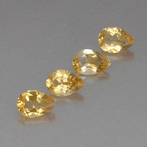 2.42 ct Yellow Citrine Stone, Natural Citrine in Pear Facet Shape for Sale