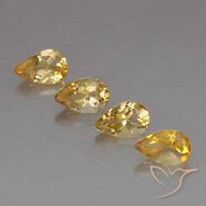 3.46ctw Natural Light Golden Citrine, Pear Shape, VVS-VS