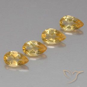 2.79 ctw Golden Citrine Stones, Natural Citrine in Pear Facet Shape for Sale