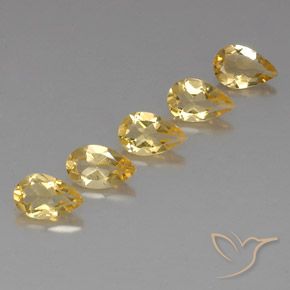 3.55 ctw Golden Citrine Stones, Natural Citrine in Pear Facet Shape for Sale