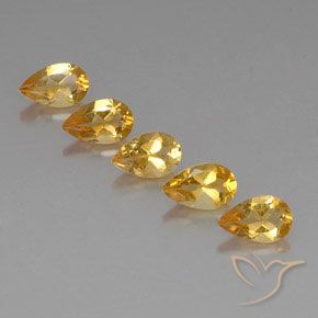 3.75ctw Natural Orange-Gold  Citrine, Pear Shape, VVS-VS