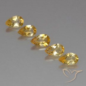 3.72ctw Natural Golden Citrine, Pear Shape, VVS-VS