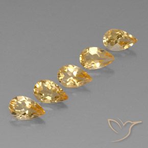3.81ctw Natural Orange-Gold  Citrine, Pear Shape, VVS-VS