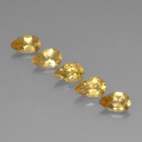 3.77 ctw Golden Citrine Stones, Natural Citrine in Pear Facet Shape for Sale