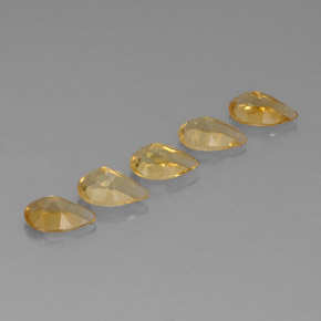 Citrine Gemstones in 7.9 x 5 mm Size for Sale, Citrine Stones in Orange-Gold  Color