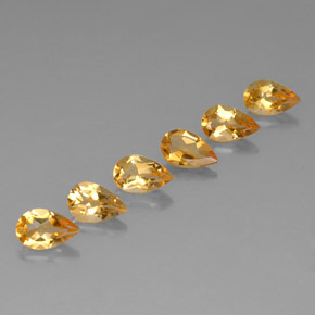 Orange-Gold Citrine Gem - 0.7ct Pear Facet (ID: 324123)
