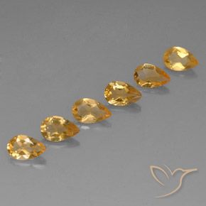 4.06ctw Natural Medium-Light Orange-Gold  Citrine, Pear Shape, VVS-VS