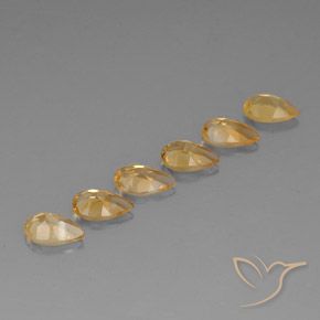 Citrine Gemstones in 8 x 5 mm (calibrated) Size for Sale, Citrine Stones in Medium-Light Orange-Gold  Color