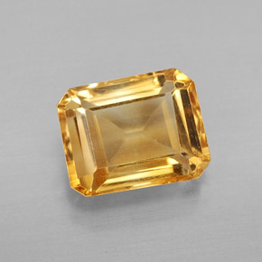 2.40 ct Yellow Citrine Gemstone, Citrine Gem in Octagon Facet Shape for Sale.