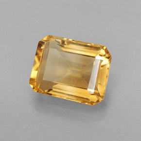 2.40 ct Yellow Citrine Stone, Natural Citrine in Octagon Facet Shape for Sale