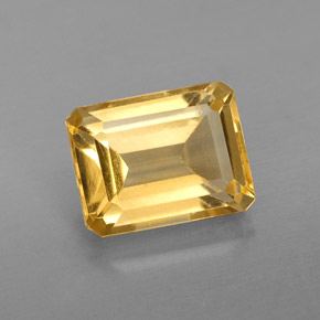 2.32 ct Yellow Citrine Gemstone, Citrine Gem in Octagon Facet Shape for Sale.