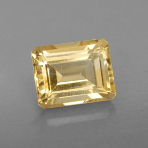2.47 ct Yellow Citrine Gemstone, Citrine Gem in Octagon Facet Shape for Sale.