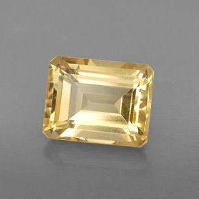 2.47 ct Yellow Citrine Stone, Natural Citrine in Octagon Facet Shape for Sale