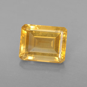 2.20 ct Yellow Citrine Gemstone, Citrine Gem in Octagon Facet Shape for Sale.