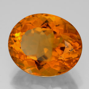 10.25 ct Orange Citrine Stone, Natural Citrine in Oval Facet Shape for Sale