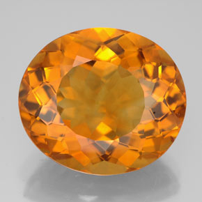 12.89 ct Orange Citrine Gemstone, Citrine Gem in Oval Facet Shape for Sale.