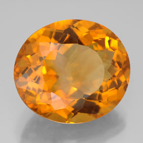 12.89 ct Orange Citrine Stone, Natural Citrine in Oval Facet Shape for Sale