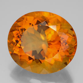 13.96 ct Orange Citrine Stone, Natural Citrine in Oval Facet Shape for Sale